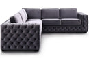 Divani Casa Jean Modern Grey Velvet Sectional Sofa