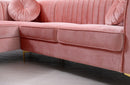Divani Casa Rachel Modern Pink Velvet Left Facing Sectional Sofa