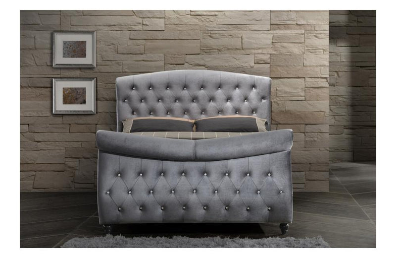 Dagen Grey Sleigh Bed