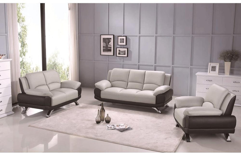 Adonia 3PC Living Room Set Gray and Black