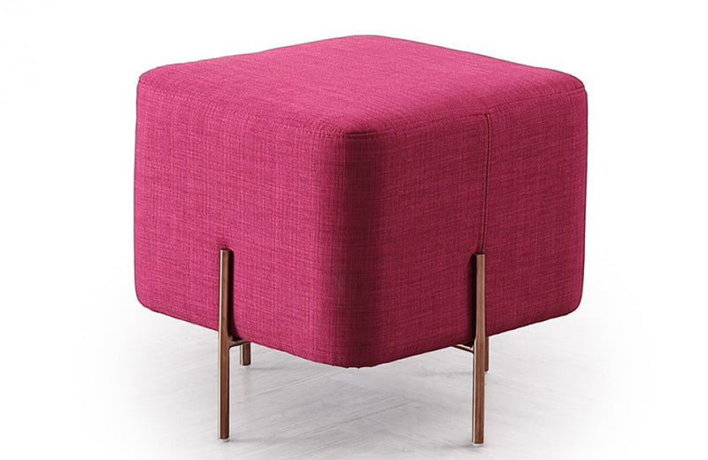 Divani Casa Adler Modern Pink Small Ottoman