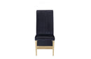 Modrest Keisha Modern Black Velvet and Gold Dining Chair Set of 2