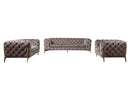 Aubrie Modern Silver Fabric Sofa Set