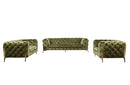 Athena Modern Green Fabric Sofa Set
