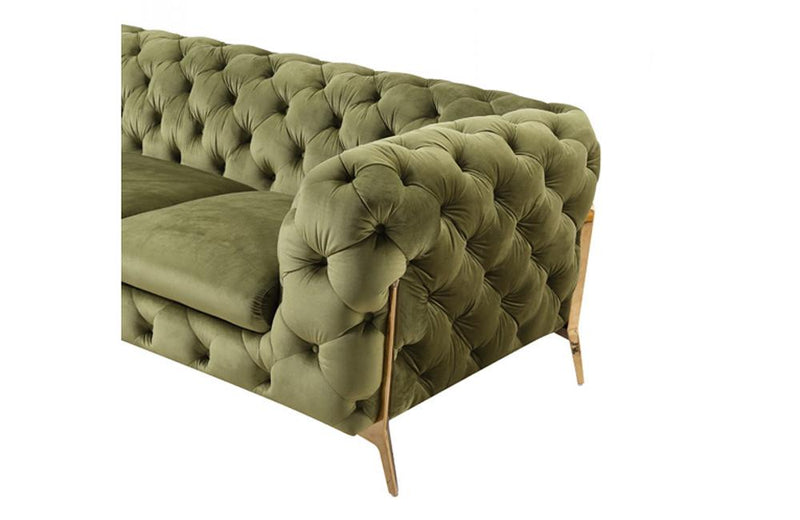 Athena Modern Green Fabric Sofa Set