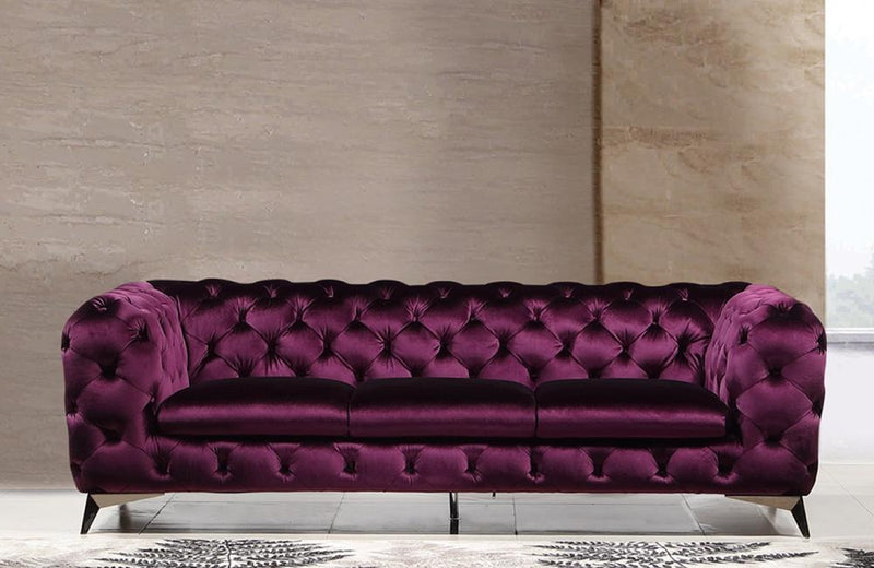 Luciano Modern Purple Fabric Sofa