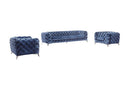 Abraham Modern Blue Sofa & Chair Set