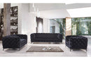 Malia Modern Black Fabric Sofa Set