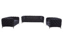 Malia Modern Black Fabric Sofa Set