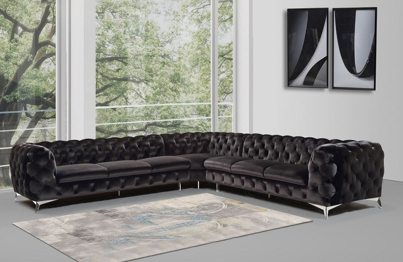 Divani Casa Delilah Modern Fabric Sectional Sofa