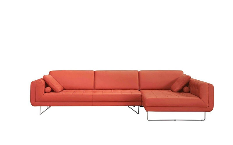 Divani Casa Katie Modern Orange Italian Leather Sectional Sofa