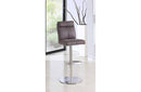 Arianna Roll back Plush Seating Adjustable Height Stool Brown