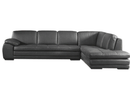Santino Black Leather Sectional Sectional Sofa Black