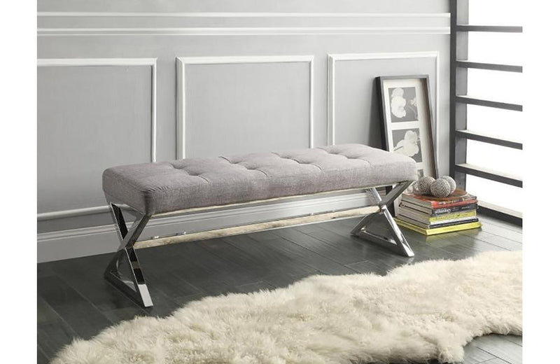 Lucy Gray Fabric Bench