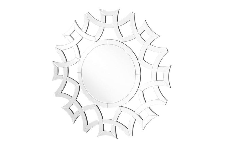 Contemporary Round Wall Mirror in Clear