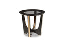 Talin Modern Black Crocodile & Rosegold End Table