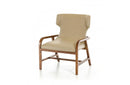 Olenna Modern Taupe & Walnut Accent Chair