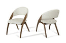 Lucas Modern Cream & Walnut Dining Chair