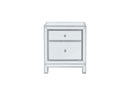 Modern 1 Door Antique Silver Paint Nightstand