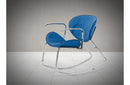 Corvallis Modern Blue Fabric Rocking Arm Chair
