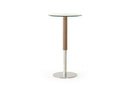 Wyatt Modern Round Glass & Walnut Bar Table