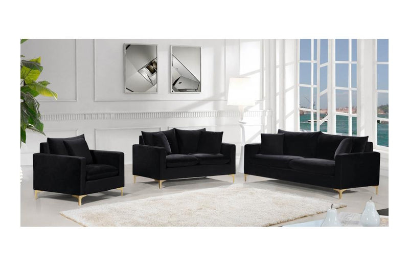 Dottie Gold Black sofa set