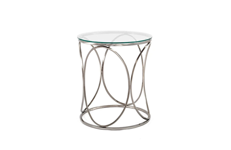 Helena End Table Tall Clear Glass