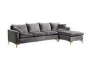 Lorinda Gold Grey Sectional Sofa