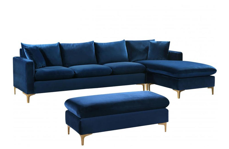 Lorinda Gold Navy Sectional Sofa