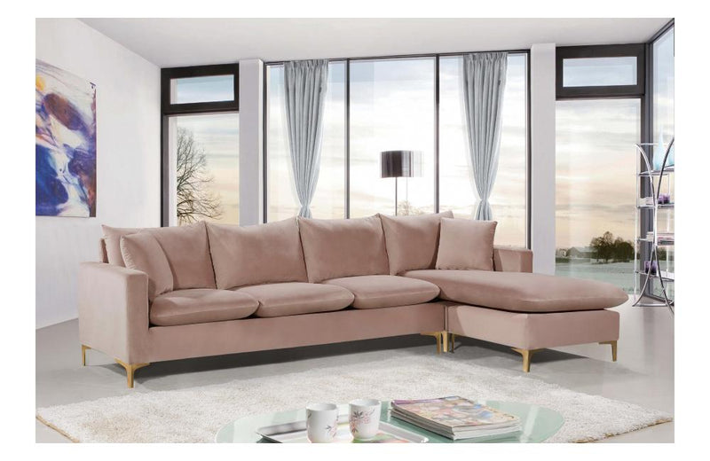 Lorinda Gold Pink Sectional Sofa