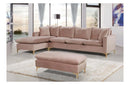 Lorinda Gold Pink Sectional Sofa
