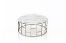 Modrest Silvan Modern Marble & Stainless Steel Coffee Table