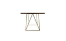 Marcia Modern Tobacco & Antique Brass Dining Table