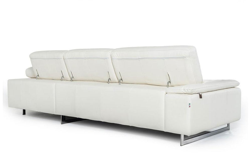 Wish Modern Leather Sectional Sofa White