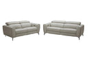 Scuzzo Light Gray Reclining Leather Loveseat