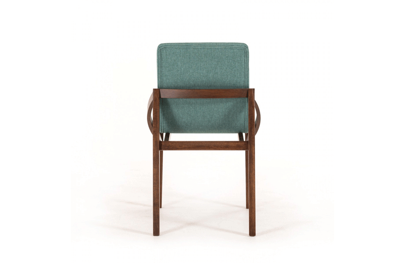 Jett Mid-Century Fabric Dining Chair Blue