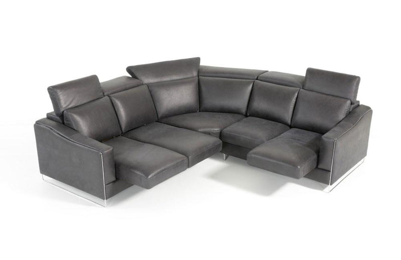 Ethan Modern Black Leather Sectional Sofa