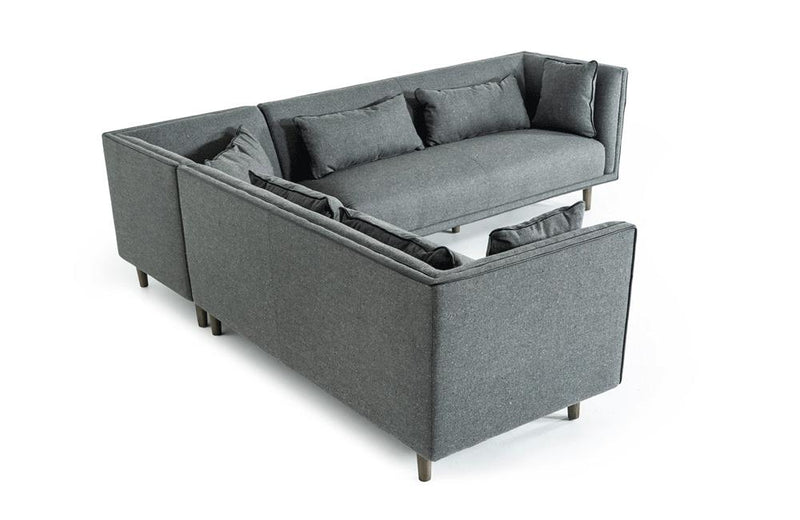 Conway Modern Gray Fabric Sectional Sofa