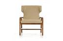 Olenna Modern Taupe & Walnut Accent Chair