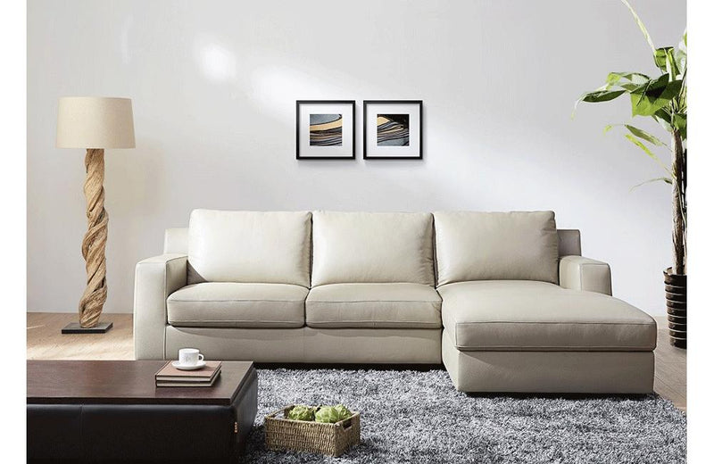 Madelynn Beige Leather Sectional