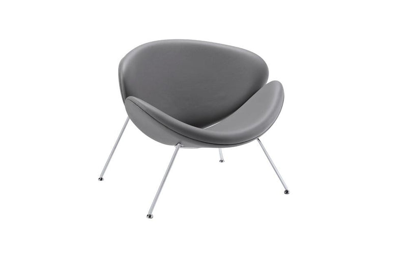 Anais Contemporary Leatherette Accent Chair Gray