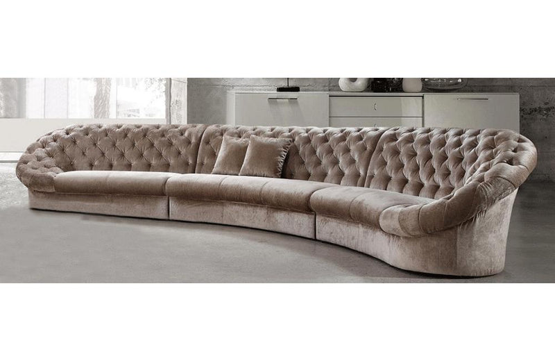 Cosmopolitan Modern Fabric Sectional Sofa Beige