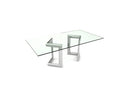 Clara Dining Table Rectangle Base Clear Glass