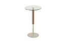 Wyatt Modern Round Glass & Walnut Bar Table
