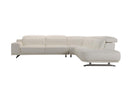 Ryker Divani Casa Benson Modern White Leatherette Sectional Sofa
