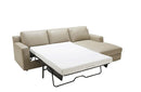 Madelynn Beige Leather Sectional Sleeper Sofa
