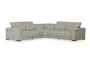 Palinuro Modern Gray Leather Sectional Sofa