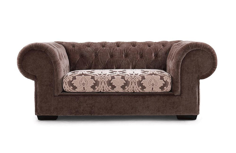 Metropolitan Transitional Brown Fabric Tufted Sofa Set