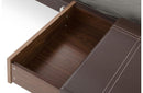 Ria Contemporary Brown Eco-Leather & Walnut Nightstand