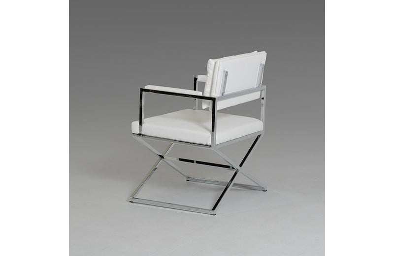 Modrest Cosme Modern White Leatherette Dining Armchair